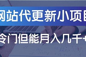 网站代更新小项目,小众但能月入几千+「视频教程」