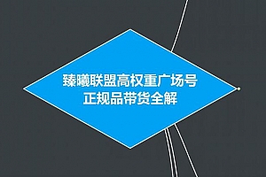 臻曦联盟抖音高权重广场号无人直播正规品带货全解【视频教程】