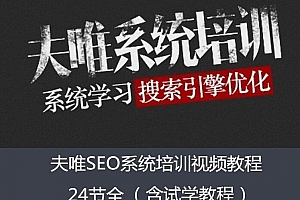夫唯SEO系统教程24节全百度网盘下载