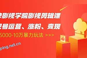 卡牌影视学院影视剪辑课:影视号运营、涨粉、变现、月入5000-10万暴力玩法