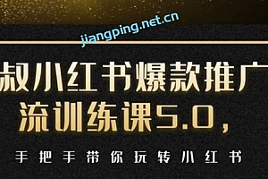 狼叔小红书爆款推广引流训练课5.0,手把手带你玩转小红书(17节实操视频+话术)