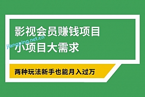 佐道超车暴富系列课9:影视会员赚钱项目,小项目大需求,两种玩法新手也能月入过万