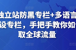 外贸独立站防黑专栏+多语言独立站建设专栏
