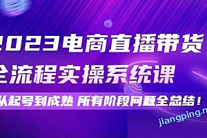 2023电商直播带货全流程实操系统课:从起号到成熟所有阶段问题全总结