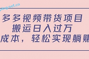 多多视频带货项目(教程+软件)