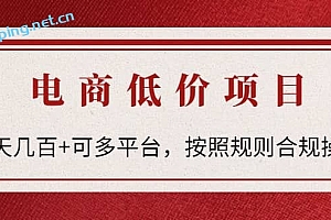 电商低价赔 FU 项目:按照规则合规操作