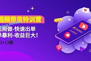 短视频带货特训营(11+12+13期)听话照做﹣快速出单