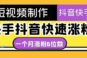 短视频油管动画﹣快手抖音快速涨粉:一个月粉丝突破6位数轻松实现经济自由
