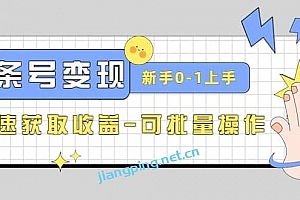 2023头条号实操变现课:新手0-1轻松上手,快速获取收益﹣可批量操作